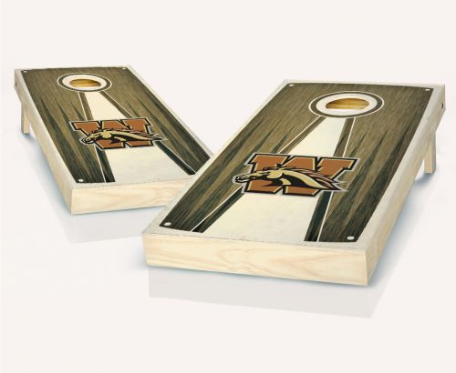 Western Michigan Stained Pyramid Cornhole Set
