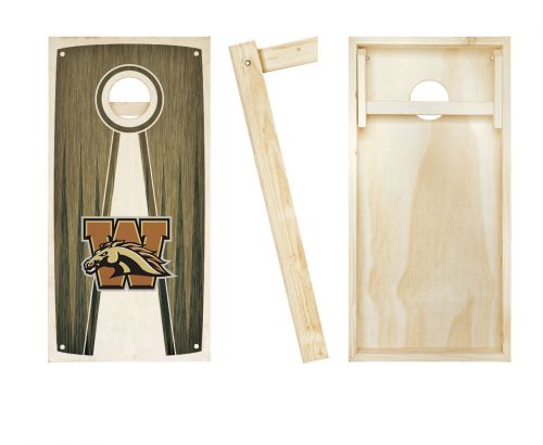 Western Michigan Stained Pyramid Cornhole Set #2
