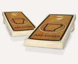 "Arkansas" State Stained Cornhole Set