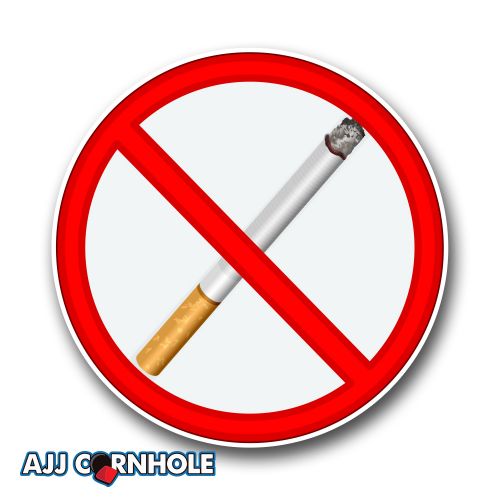 No Smoking Cornhole Decal Set of 2