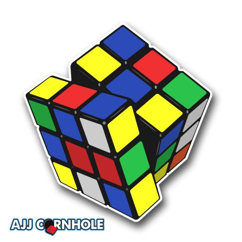 Rubix Cube Cornhole Decal Set of 2
