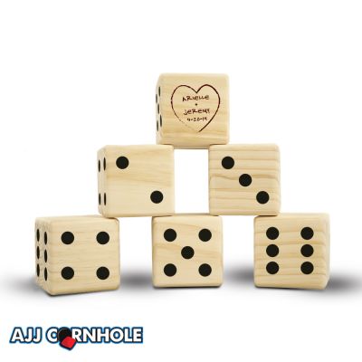 Tree Carved Heart Wedding Lawn Dice Game #2