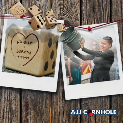 Tree Carved Heart Wedding Lawn Dice Game #3