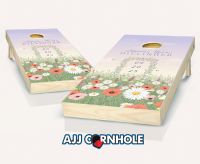 "Flower Field Trellis" Cornhole Set