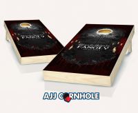 "Gothic Dark Gore Bats Haunted Wedding" Cornhole Set
