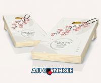 "Japanese Flower Blossom Wedding" Cornhole Set