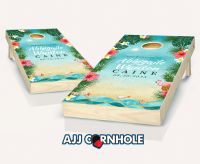"Tropical Escape Hawaii Wedding" Cornhole Set