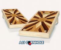 "Woodburst Americana Stars Wedding" Cornhole Set